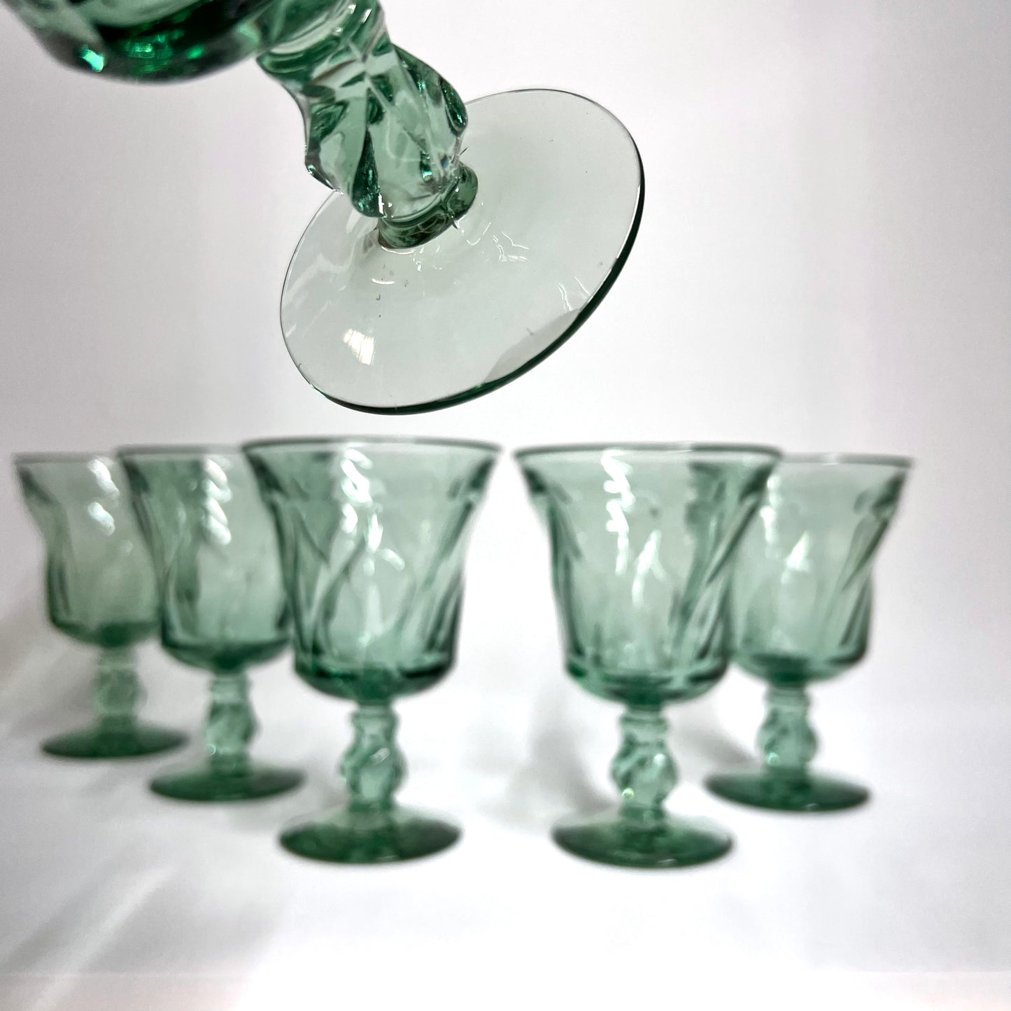 Fostoria Jamestown Green, Water Goblet, Set of 6
