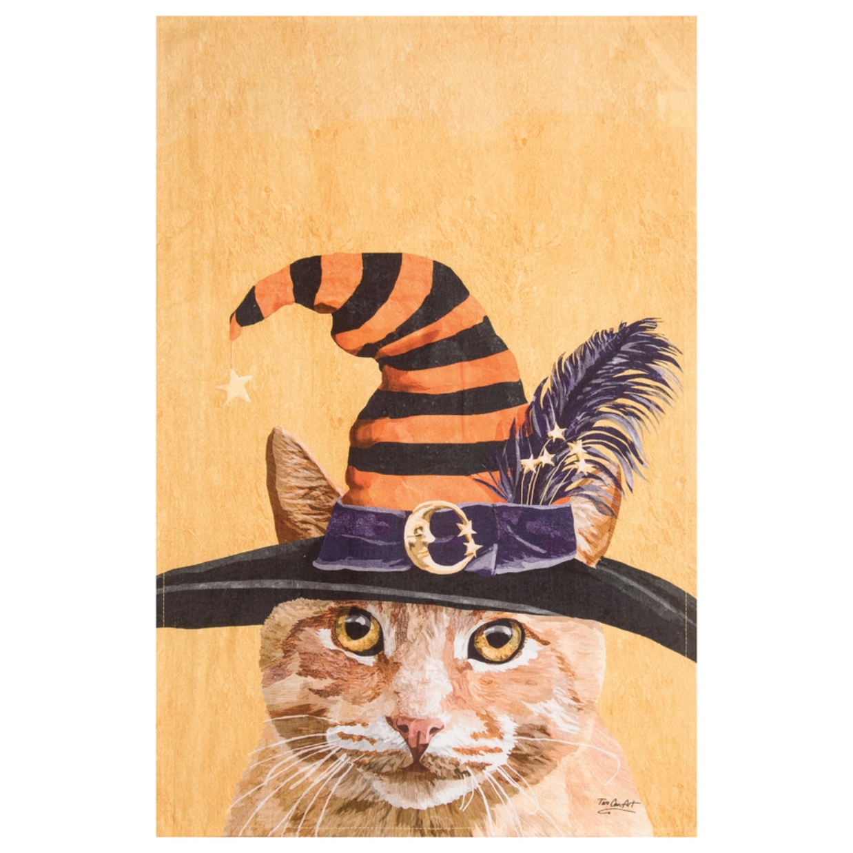 Tabby Cat Witch Kitchen Towel