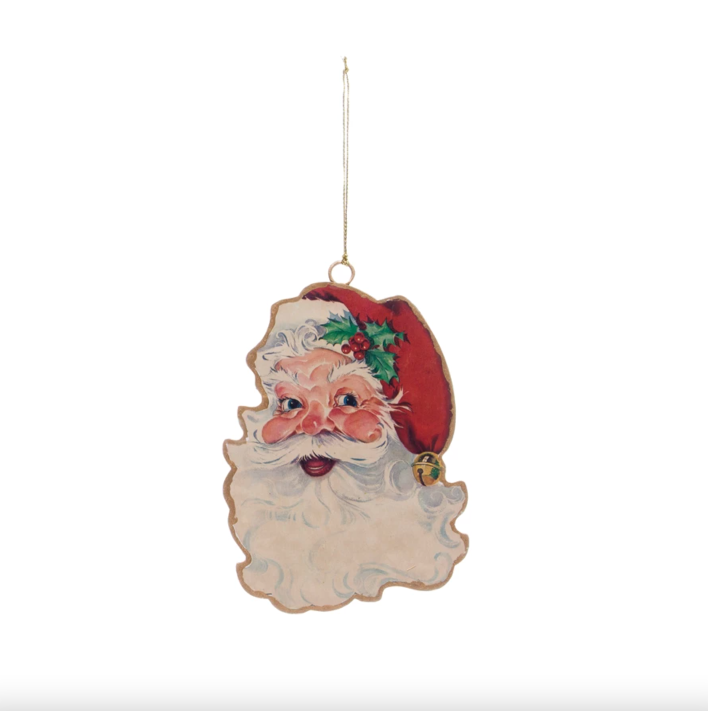 Vintage Santa Metal Ornament