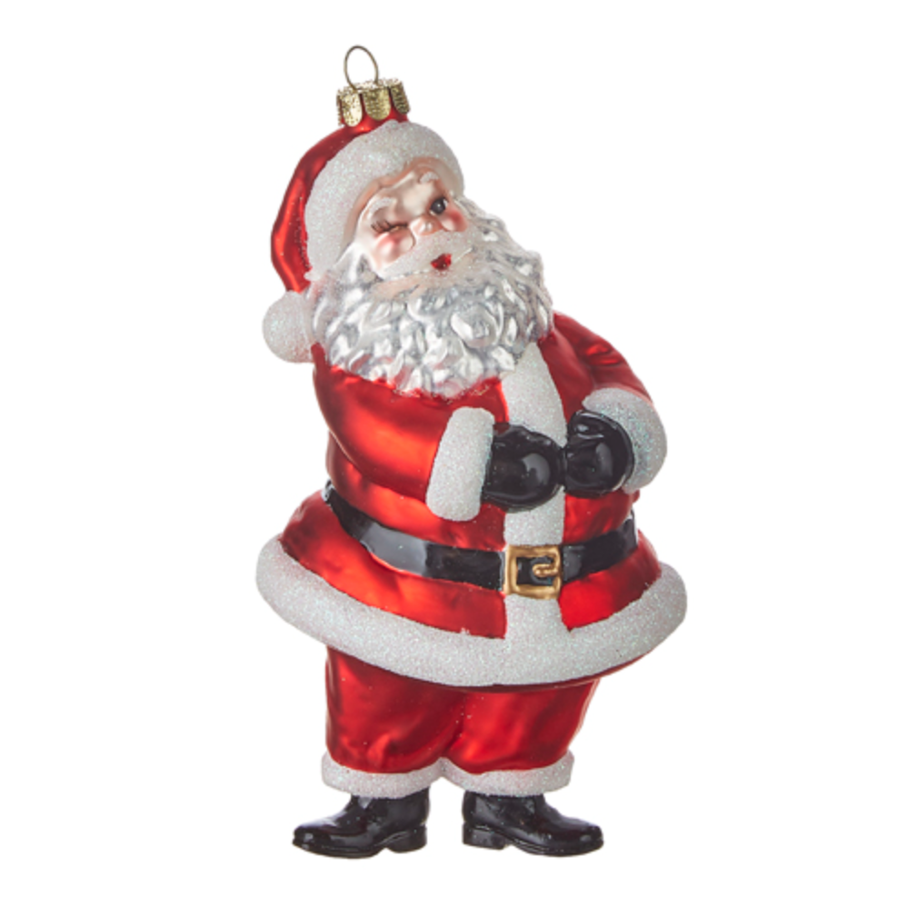 Winking Santa Ornament