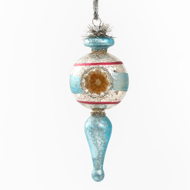 Blue & Silver Finial Ornament