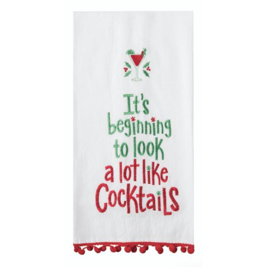 Beginning to Look Like Cocktails Tea Towel