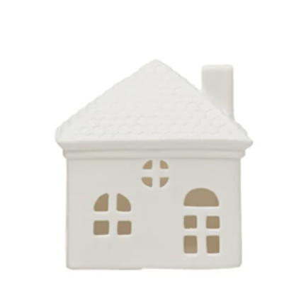 White Stoneware LED Houses