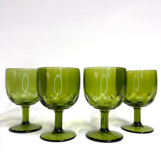 Bartlett Collins, Green Goblets, Set of 4