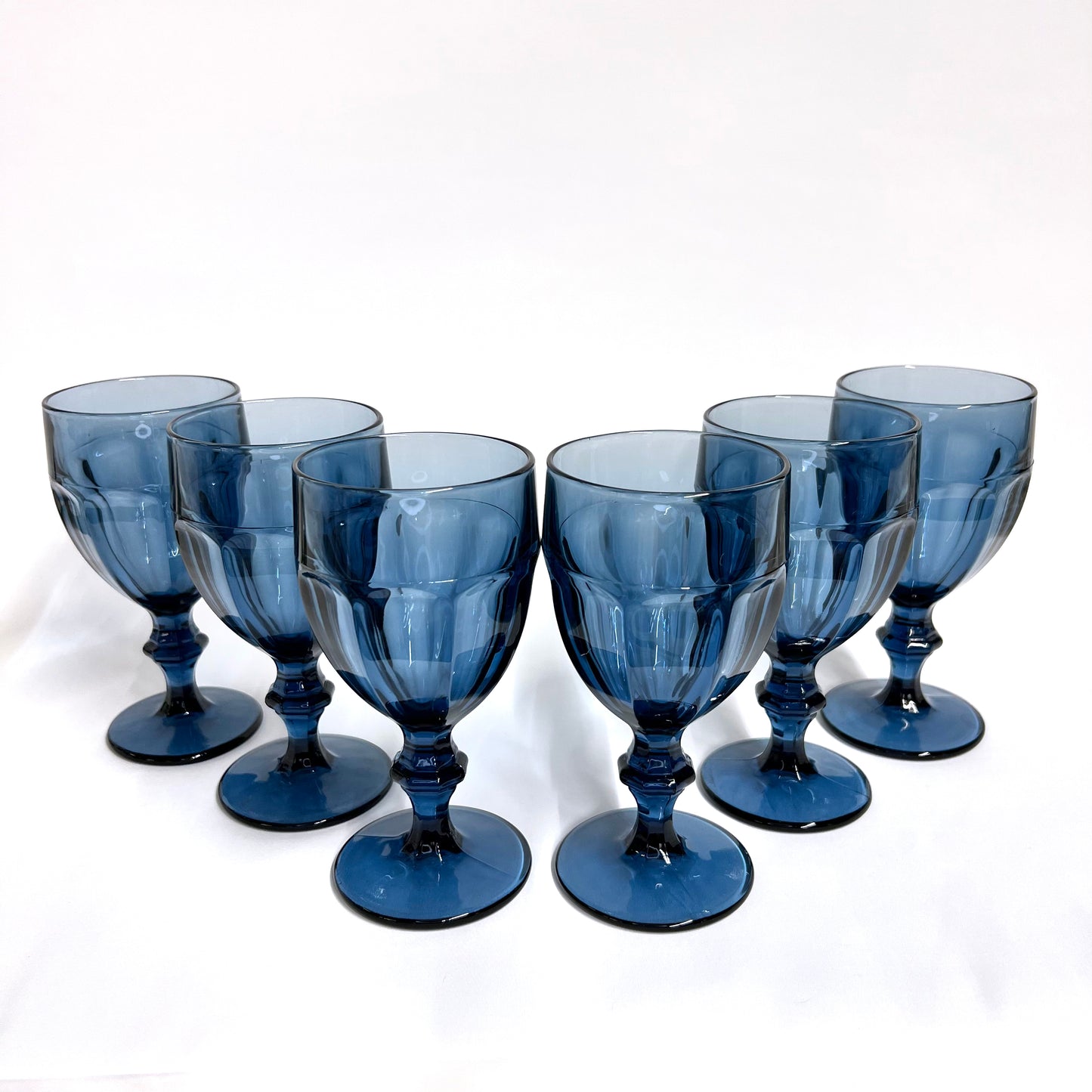 Libby Gilbraltor Dusky Blue, Water Goblets, Set of 6