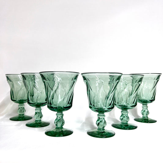 Fostoria Jamestown Green, Water Goblet, Set of 6