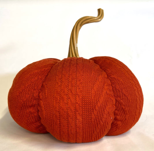 Rust Knit Large Pumpkin