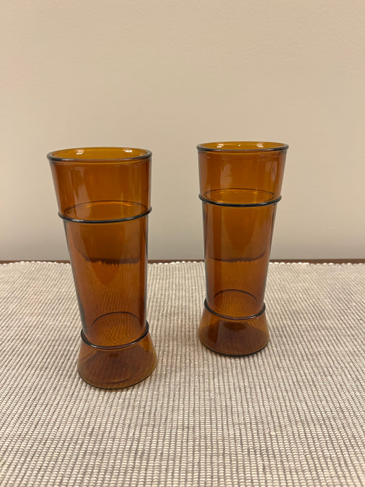 Amber Vases, Set of 2