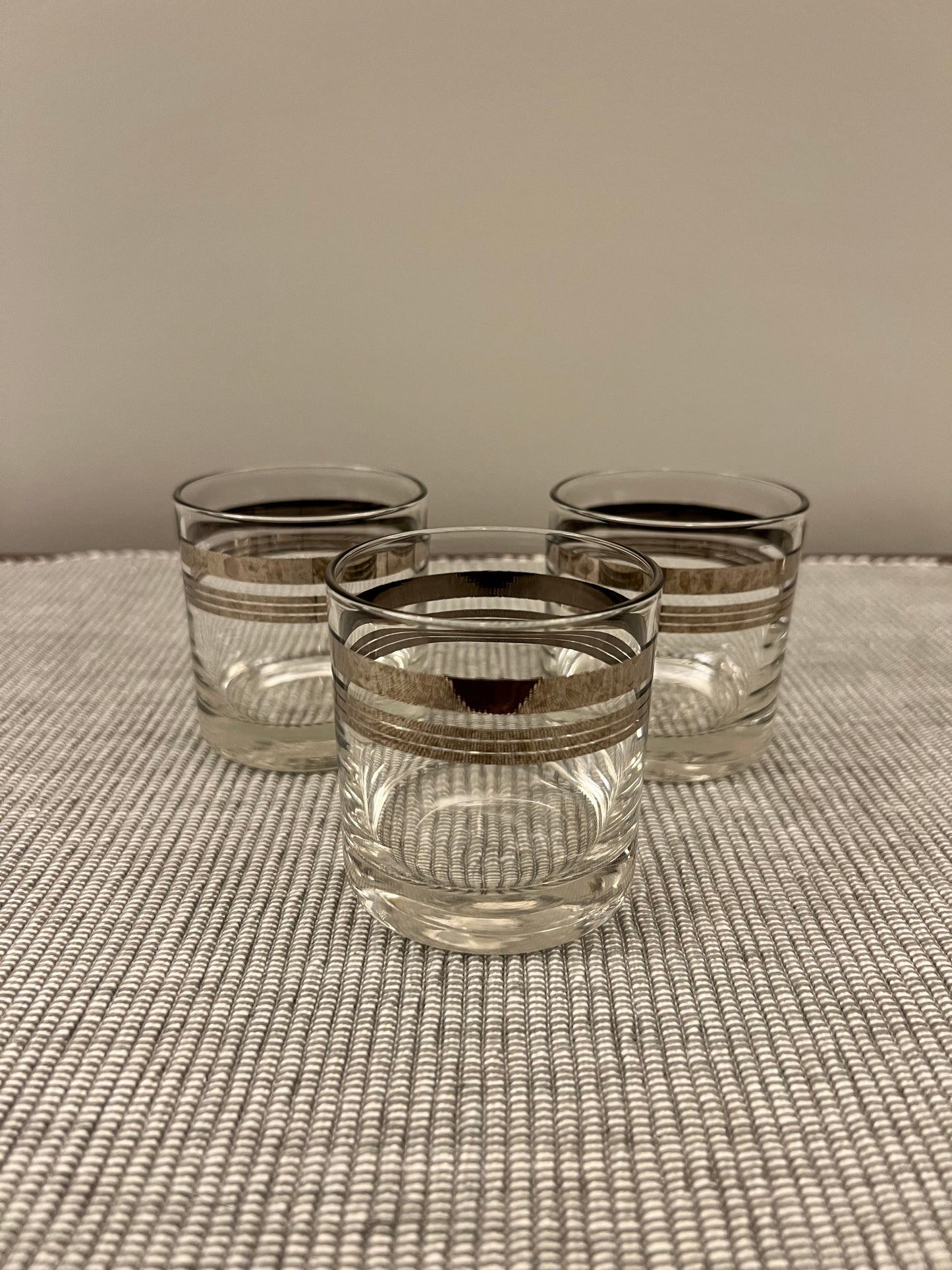 Silver Stripe Small Tumbler, Set of 3