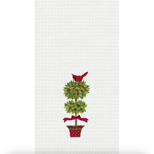 Cardinal in Topiary Kitchen Towel