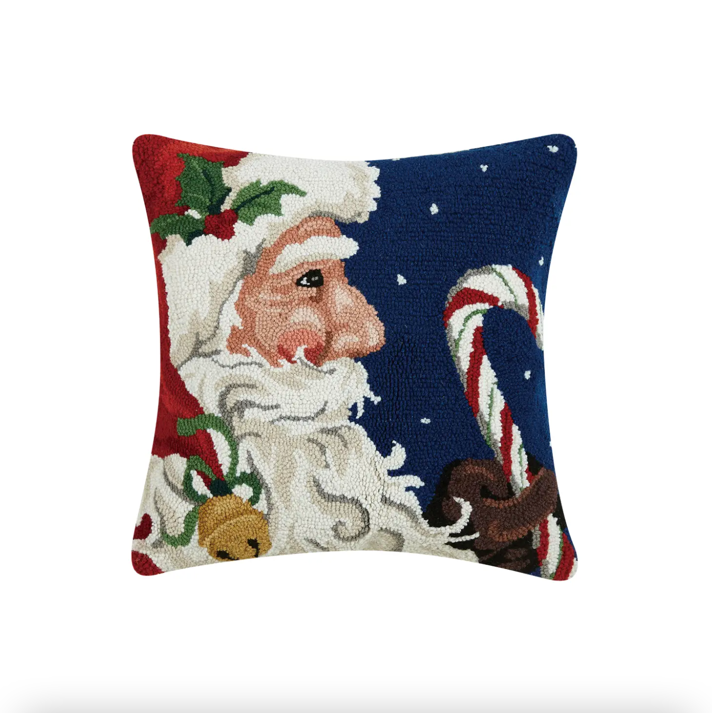 Santa with Candy Cane Hook Pillow