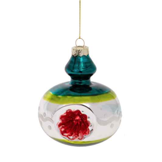 Retro Reflector Glass Ornament, Blue