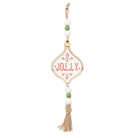 Sentiment Tassel Ornament, Jolly