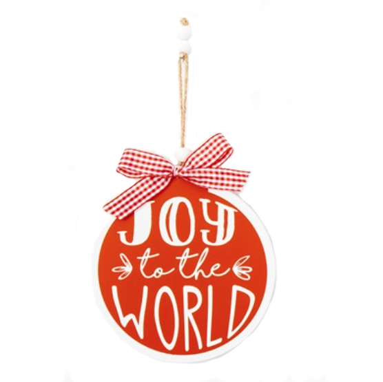 Round Sentiment Ornament, Joy to the World