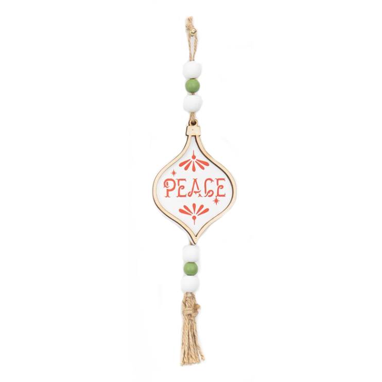 Sentiment Tassel Ornament, Peace